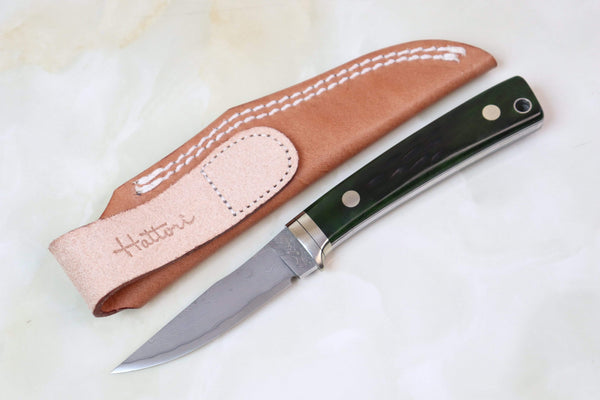 Hattori KD30-841 Cowry X Damascus Little Wild Hunters (Clip Point, Total 7 Kinds of Unique Handle Variation)