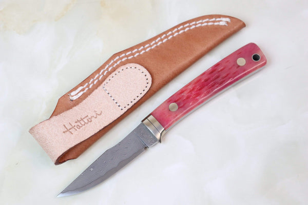 Hattori KD30-841 Cowry X Damascus Little Wild Hunters (Clip Point, Total 7 Kinds of Unique Handle Variation)