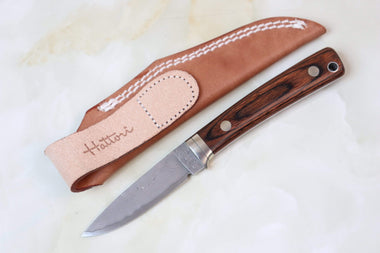 Hattori KD30-845 Cowry X Damascus Little Wild Hunters (Drop Point, Total 7 Kinds of Unique Handle Variation) - japaneseknifedirect.mom