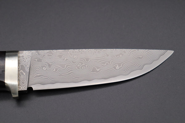 Hattori KD30-HT70EF Cowry X Damascus Urbane Hunters (African Ebonywood Handle) - japaneseknifedirect.mom