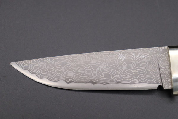 Hattori KD30-HT70EF Cowry X Damascus Urbane Hunters (African Ebonywood Handle) - japaneseknifedirect.mom