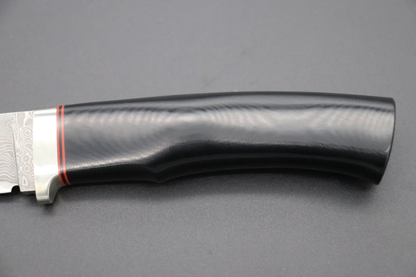 Hattori KD30-HT70HM Cowry X Damascus Urbane Hunters (Linen Micarta Handle) - japaneseknifedirect.mom