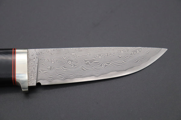 Hattori KD30-HT70HM Cowry X Damascus Urbane Hunters (Linen Micarta Handle) - japaneseknifedirect.mom