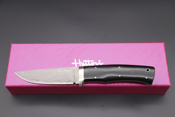 Hattori KD30-HT70MF Cowry X Damascus Urbane Hunters (Linen Micarta Handle)