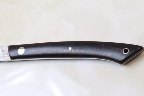 Hattori KD30-MEDAKA-1E Cowry X Damascus Little Fisherman's Utility (Ebony Wood Handle) - japaneseknifedirect.mom