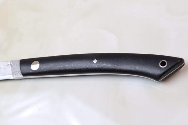 Hattori KD30-MEDAKA-2E Cowry X Damascus Little Fisherman's Utility (Ebony Wood Handle) - japaneseknifedirect.mom