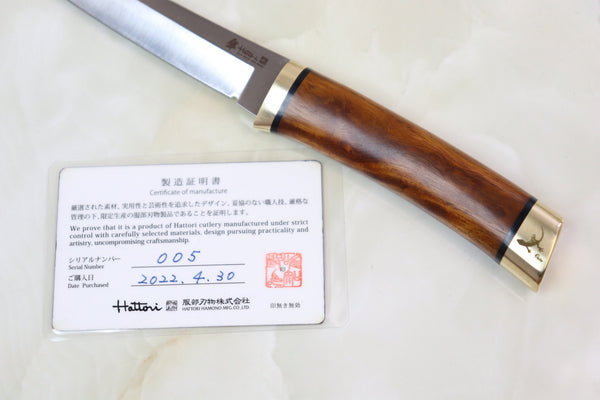 Hattori 傘 SAN-GECKO Limited Edition GECKO-05A Classic Tanto (Desert Ironwood Handle) - japaneseknifedirect.mom