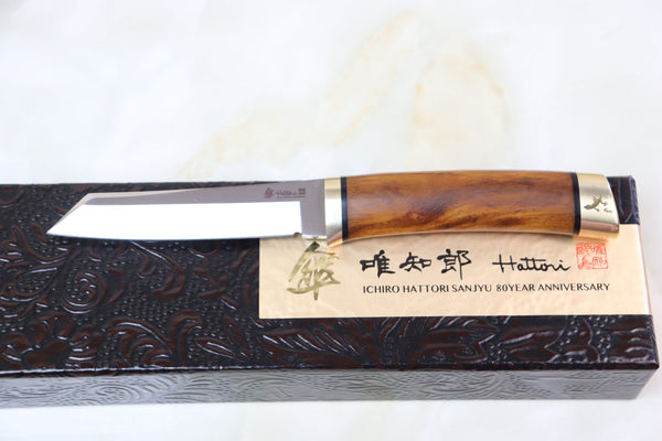 Hattori 傘 SAN-GECKO Limited Edition GECKO-05A Classic Tanto (Desert Ironwood Handle) - japaneseknifedirect.mom
