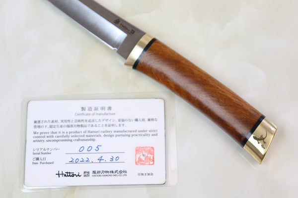 Hattori 傘 SAN-GECKO Limited Edition GECKO-05F Classic Tanto (Desert Ironwood Handle) - japaneseknifedirect.mom