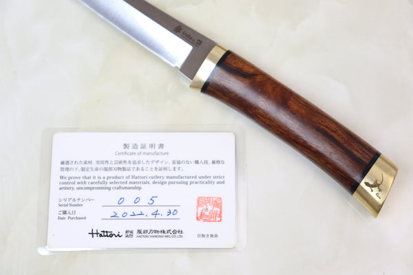 Hattori 傘 SAN-GECKO Limited Edition GECKO-05Q Classic Tanto (Desert Ironwood Handle) - japaneseknifedirect.mom