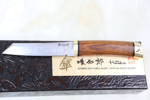 Hattori 傘 SAN-GECKO Limited Edition GECKO-05T Classic Tanto (Desert Ironwood Handle) - japaneseknifedirect.mom