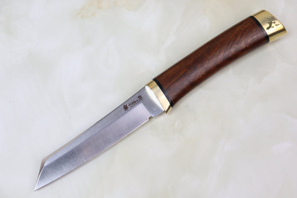 Hattori 傘 SAN-GECKO Limited Edition GECKO-05Y Classic Tanto (Desert Ironwood Handle) - japaneseknifedirect.mom