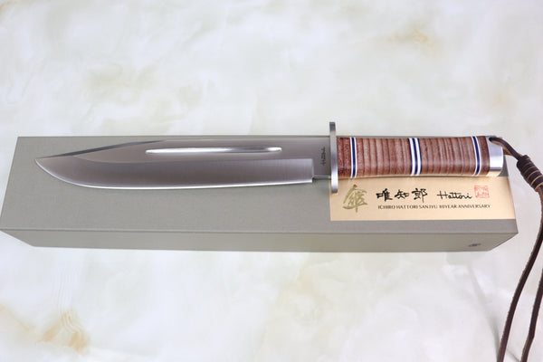 Hattori 傘 SAN-GECKO Limited Edition GECKO-12 Blue Bowie Hunter (Hollow Ground) - japaneseknifedirect.mom
