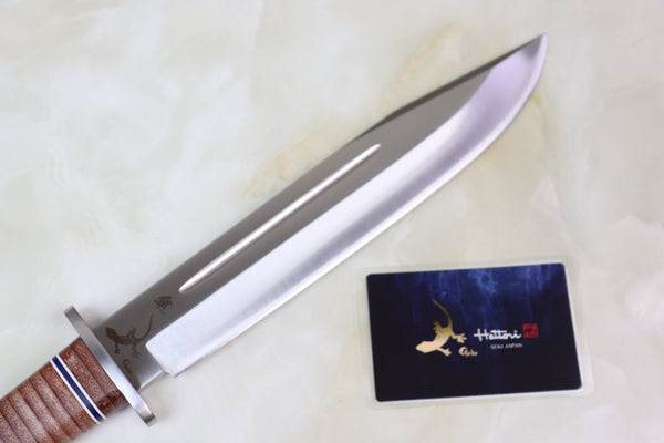 Hattori 傘 SAN-GECKO Limited Edition GECKO-12 Blue Bowie Hunter (Hollow Ground) - japaneseknifedirect.mom