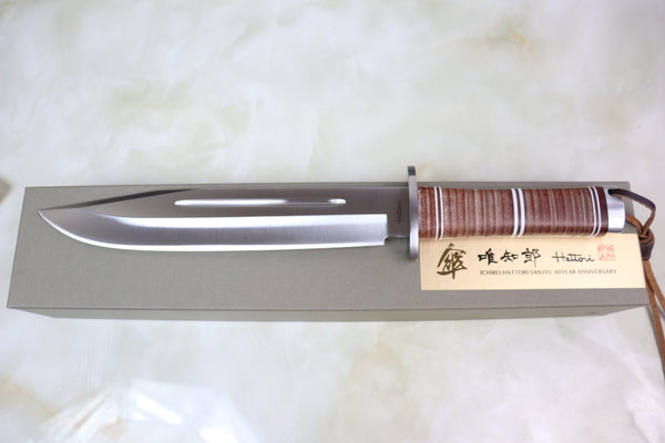 Hattori 傘 SAN-GECKO Limited Edition GECKO-14 Brown Bowie Hunter (Hollow Ground)
