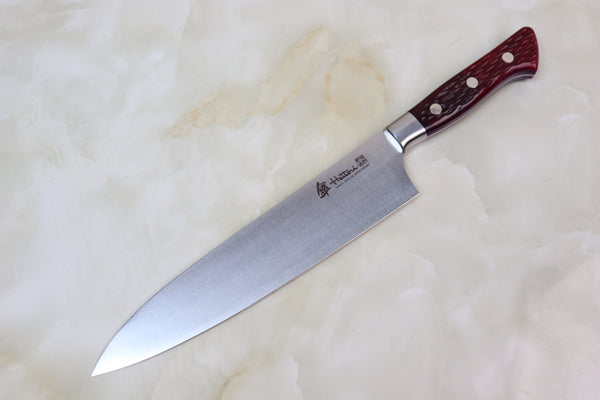 Hattori 傘 SAN-GECKO Limited Edition GECKO-3P Gyuto 210mm (8.2 Inch, Purple Color Jigged Bone Handle) - japaneseknifedirect.mom