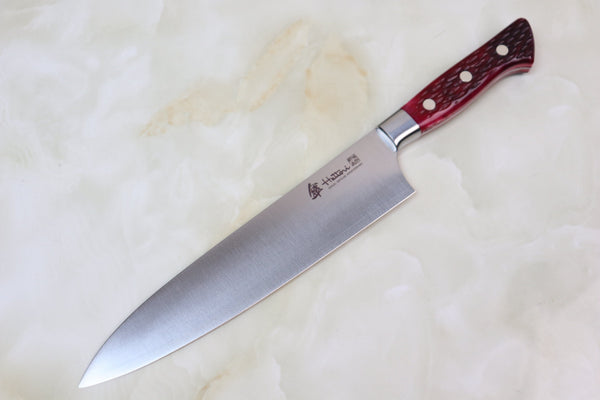 Hattori 傘 SAN-GECKO Limited Edition GECKO-3SO Gyuto 210mm (8.2 Inch, Purple Color Jigged Bone Handle)