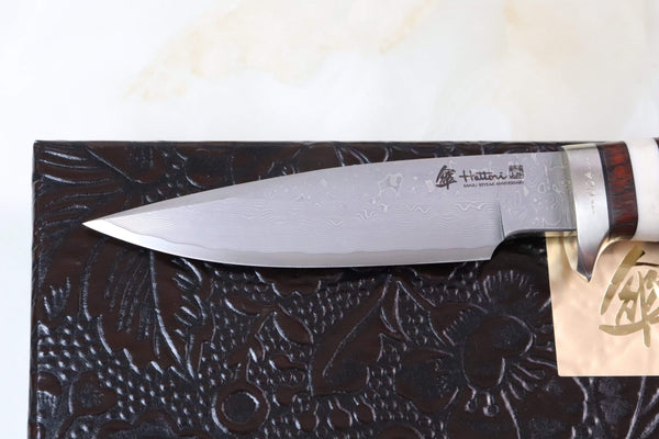 Hattori 傘 SAN Limited Edition SAN-17 Cowry-X Damascus "WILD ROAD HUNTER PREMIUM S" - japaneseknifedirect.mom