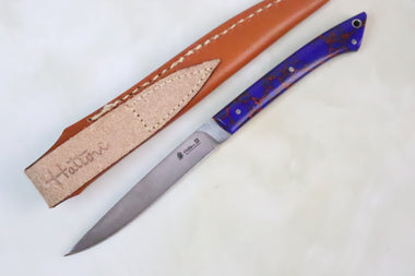 Hattori 傘 SAN Limited Edition SAN-51 Little Fisherman's Utility (Dark Blue Turquoise Handle Limited Edition) - japaneseknifedirect.mom