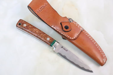 Hattori 傘 SAN Limited Edition SAN-54 "HD Damascus Utility (Single Bevel Edge Blade)"