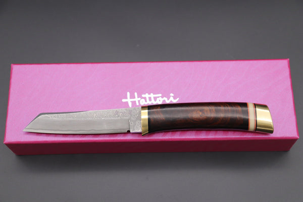 Hattori 傘 SAN Limited Edition SAN-58C "Cowry X Damascus Classic Tanto"