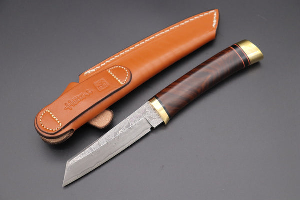 Hattori 傘 SAN Limited Edition SAN-58D "Cowry X Damascus Classic Tanto" - japaneseknifedirect.mom