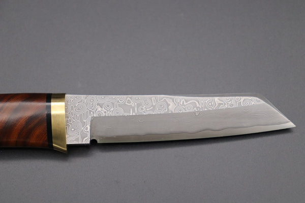Hattori 傘 SAN Limited Edition SAN-58D "Cowry X Damascus Classic Tanto" - japaneseknifedirect.mom