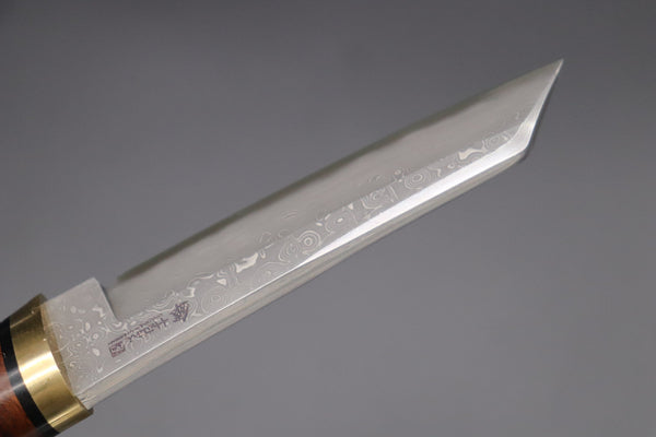 Hattori 傘 SAN Limited Edition SAN-58D "Cowry X Damascus Classic Tanto" - japaneseknifedirect.mom