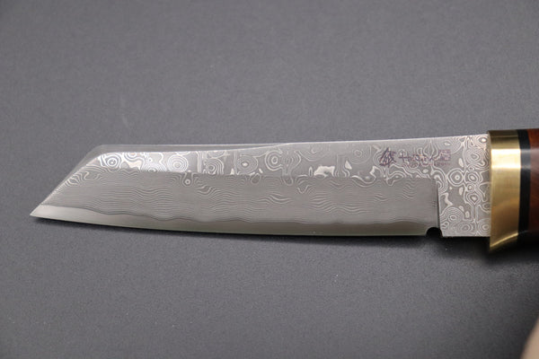 Hattori 傘 SAN Limited Edition SAN-58D "Cowry X Damascus Classic Tanto" - japaneseknifedirect.mom