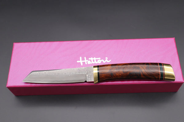 Hattori 傘 SAN Limited Edition SAN-58E "Cowry X Damascus Classic Tanto"