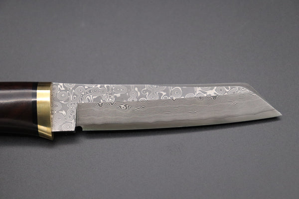 Hattori 傘 SAN Limited Edition SAN-59A "Cowry X Damascus Classic Tanto" - japaneseknifedirect.mom