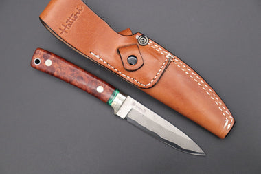 Hattori 傘 SAN Limited Edition SAN-61 "HD Damascus Utility (Single Bevel Edge Blade)" - japaneseknifedirect.mom