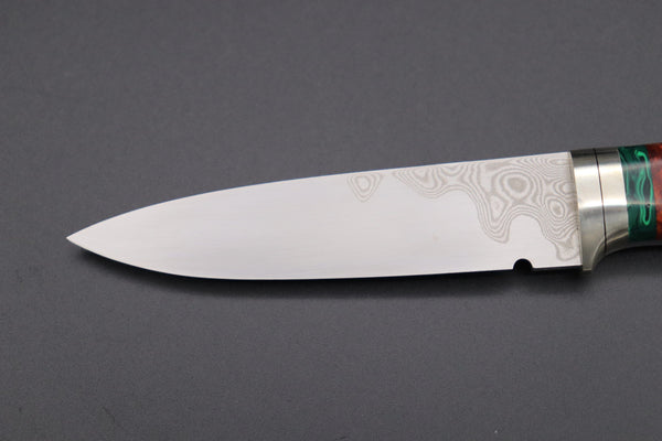 Hattori 傘 SAN Limited Edition SAN-61 "HD Damascus Utility (Single Bevel Edge Blade)" - japaneseknifedirect.mom