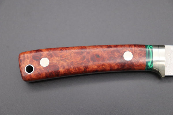 Hattori 傘 SAN Limited Edition SAN-61 "HD Damascus Utility (Single Bevel Edge Blade)" - japaneseknifedirect.mom