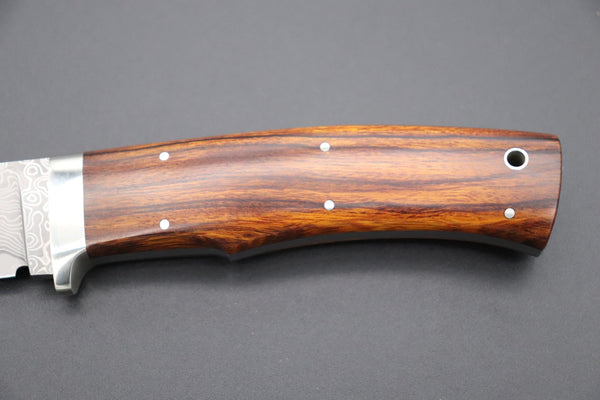 Hattori 傘 SAN Limited Edition SAN-63A Cowry-X Damascus Urbane Hunter "Custom Desert Ironwood Handle"