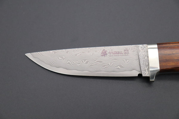 Hattori 傘 SAN Limited Edition SAN-63A Cowry-X Damascus Urbane Hunter "Custom Desert Ironwood Handle"