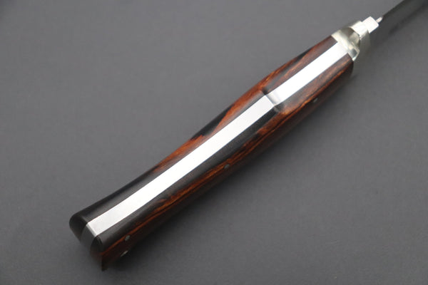 Hattori 傘 SAN Limited Edition SAN-63B Cowry-X Damascus Urbane Hunter "Custom Desert Ironwood Handle" - japaneseknifedirect.mom