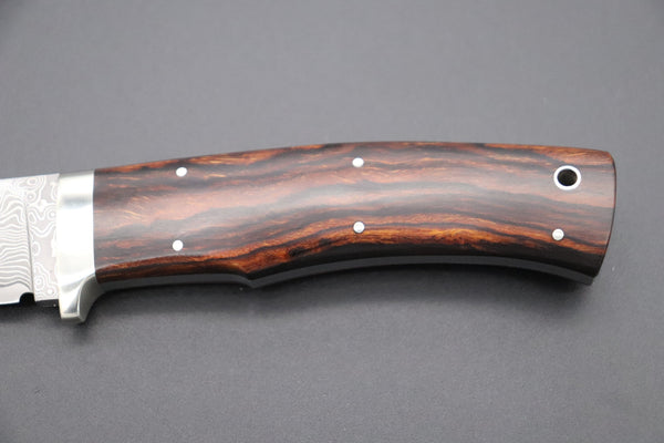 Hattori 傘 SAN Limited Edition SAN-63B Cowry-X Damascus Urbane Hunter "Custom Desert Ironwood Handle" - japaneseknifedirect.mom