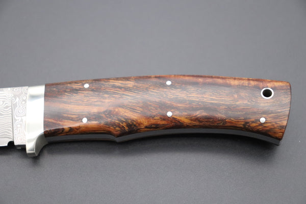 Hattori 傘 SAN Limited Edition SAN-63C Cowry-X Damascus Urbane Hunter "Custom Desert Ironwood Handle"