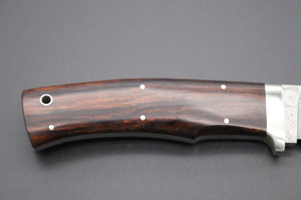 Hattori 傘 SAN Limited Edition SAN-63E Cowry-X Damascus Urbane Hunter "Custom Desert Ironwood Handle"