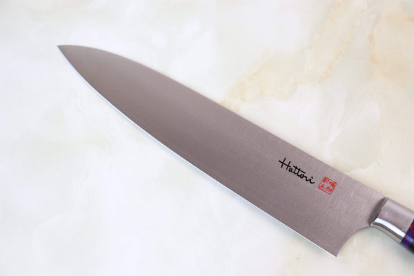 Hattori Gyuto Hattori "The Universe Series NEPTUNE" SG-II San-Mai Special USG-1DT Gyuto 210mm (Deep Blue Turquoise)