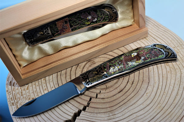 Katsuhiko Miura KM-1 Art Knife "Bald Eagle" - japaneseknifedirect.mom