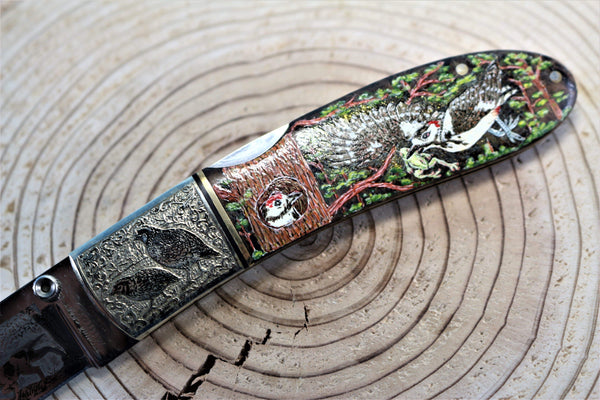 Katsuhiko Miura KM-2 Art Knife "Birds" - japaneseknifedirect.mom