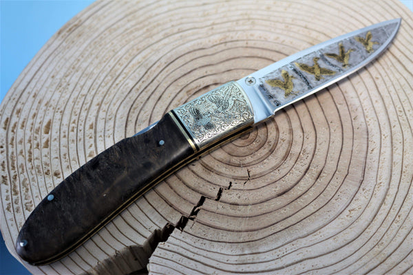Katsuhiko Miura KM-2 Art Knife "Birds" - japaneseknifedirect.mom