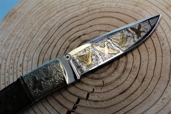 Katsuhiko Miura KM-2 Art Knife "Birds" - japaneseknifedirect.mom
