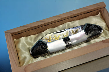 Katsuhiko Miura KM-5 Art Knife "Safari", MOP Handle - japaneseknifedirect.mom