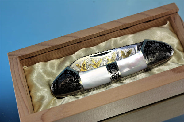 Katsuhiko Miura KM-5 Art Knife "Safari", MOP Handle - japaneseknifedirect.mom