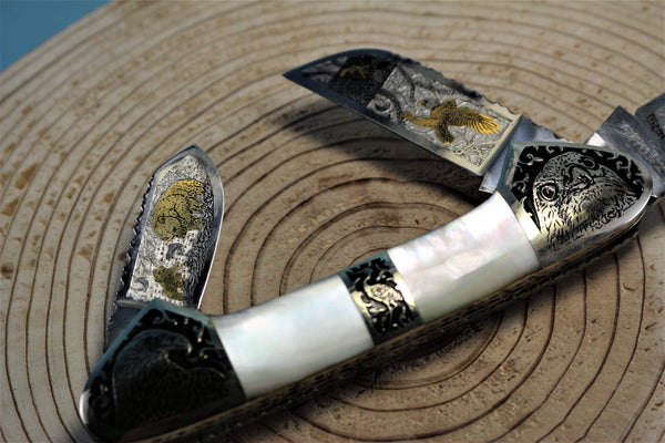 Katsuhiko Miura KM-5 Art Knife "Safari", MOP Handle - japaneseknifedirect.mom