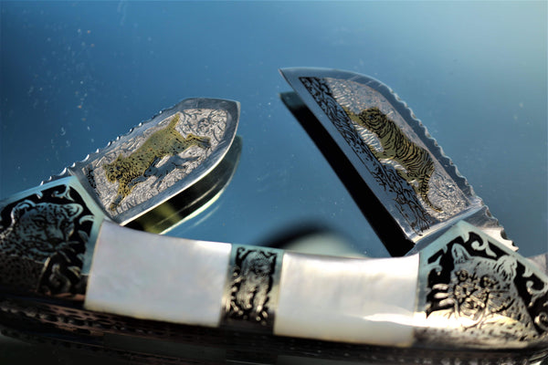 Katsuhiko Miura KM-5 Art Knife "Safari", MOP Handle - japaneseknifedirect.mom