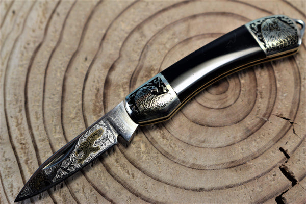 Katsuhiko Miura KM-6 Mini Art Knife "Birds or Animals", Black Resin Handle